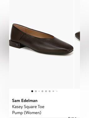 Sam Edelman Kasey Square-Toe Flat in Dark Brown Leather